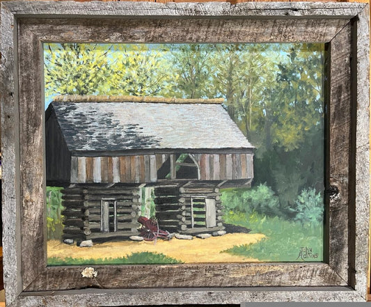 The Cantilever Barn - Tipton Place  - Oil Painting by artist John Adkins