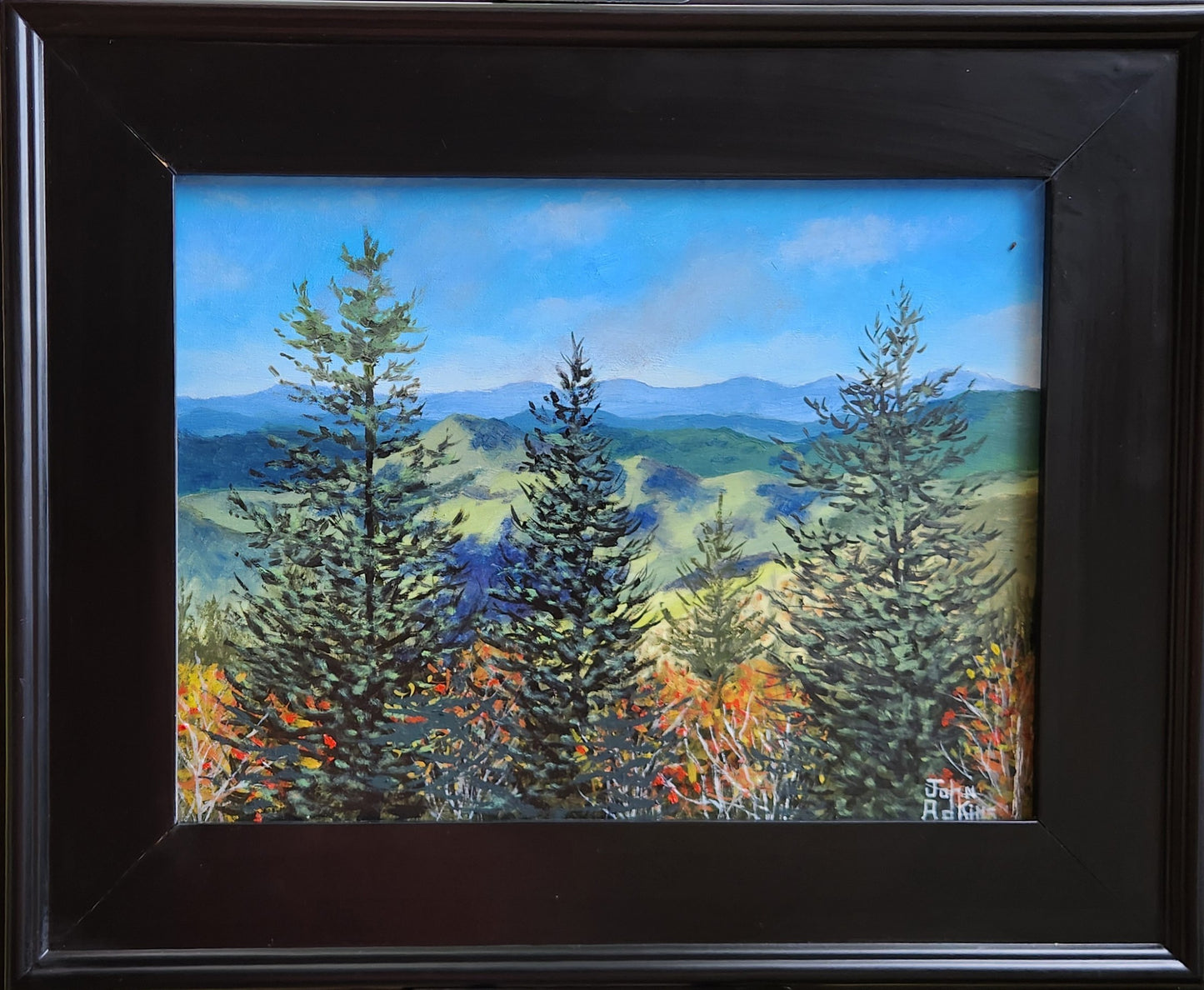 Autumn Colors Hike - Oil Painting by artist John Adkins 12x16