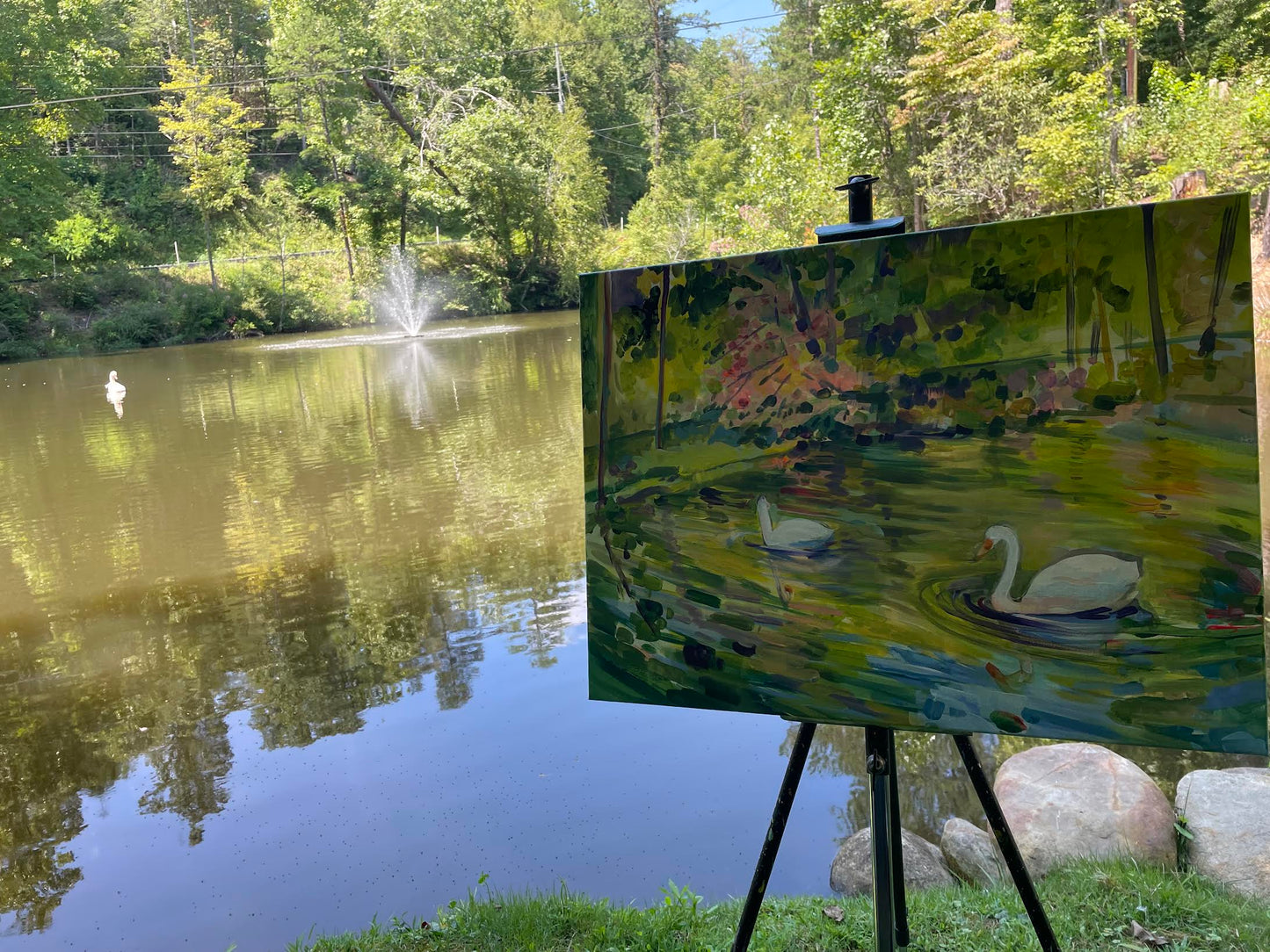 Summer Swan Song  - Acrylic Painting by artist Charlotte Rollman