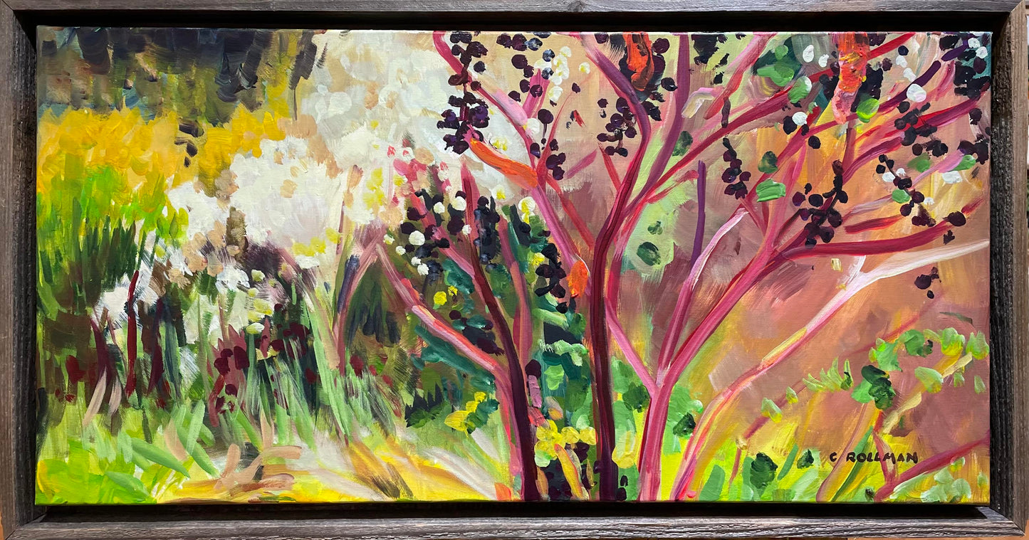 Poke Weed  - Acrylic Painting by artist Charlotte Rollman