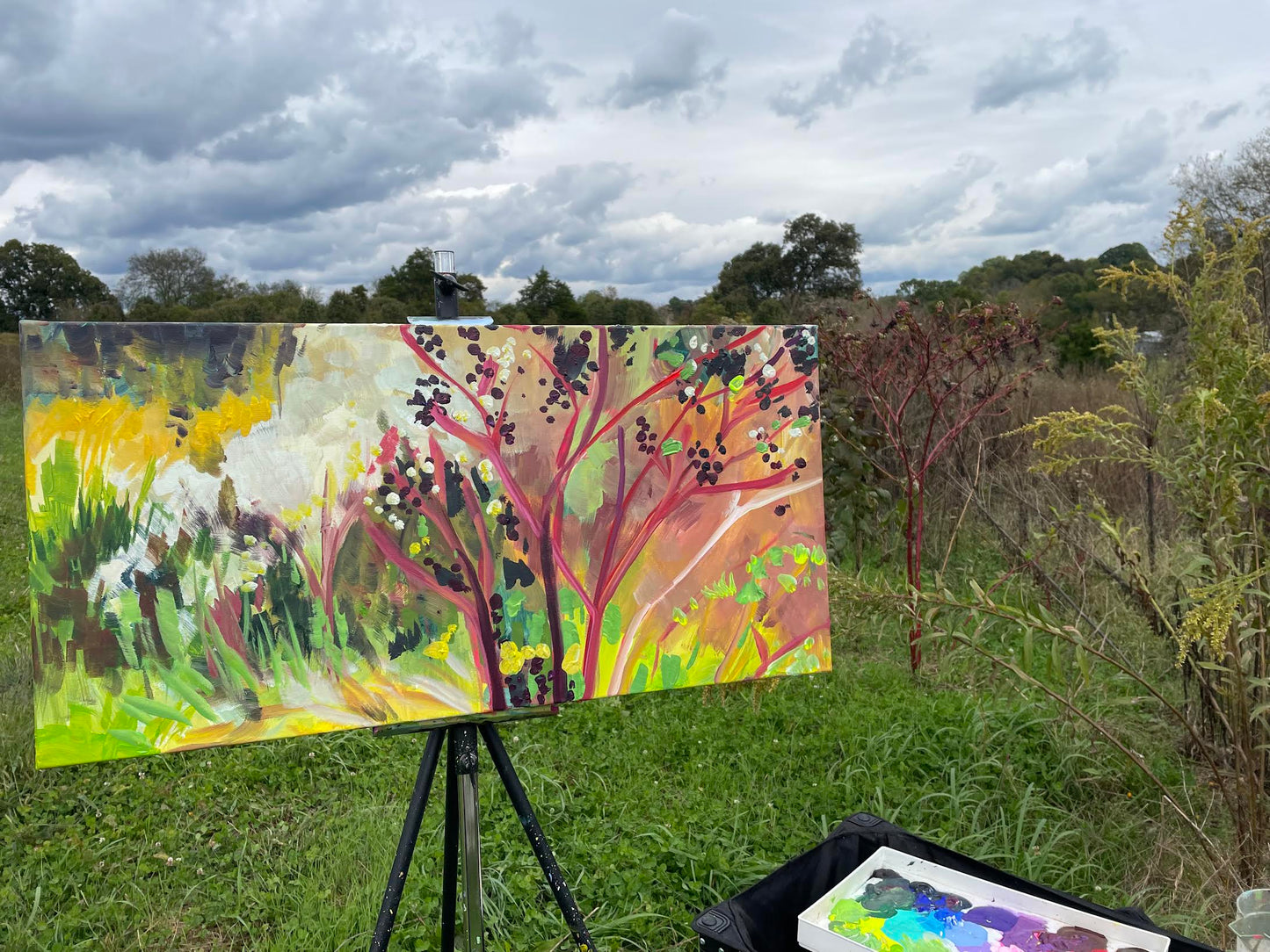 Poke Weed  - Acrylic Painting by artist Charlotte Rollman