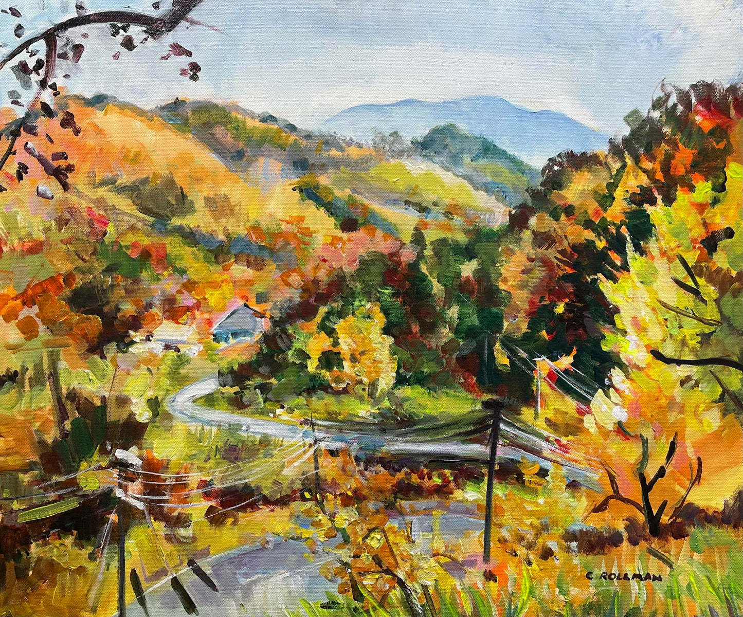 Road to Belmont Farm  - Acrylic Painting by artist Charlotte Rollman
