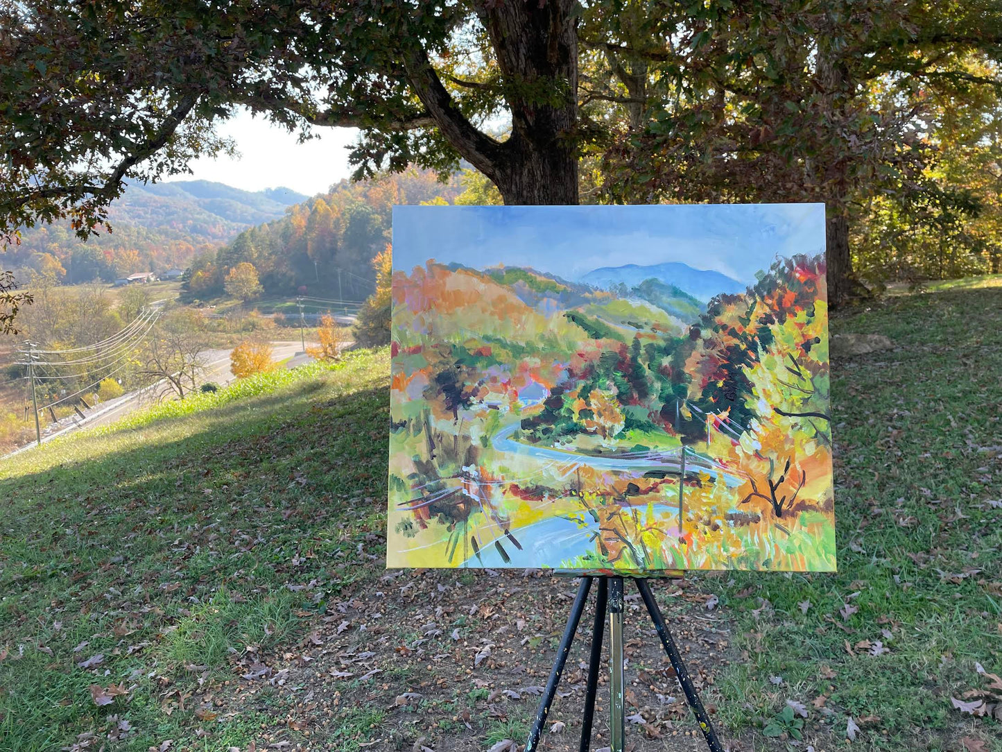 Road to Belmont Farm  - Acrylic Painting by artist Charlotte Rollman