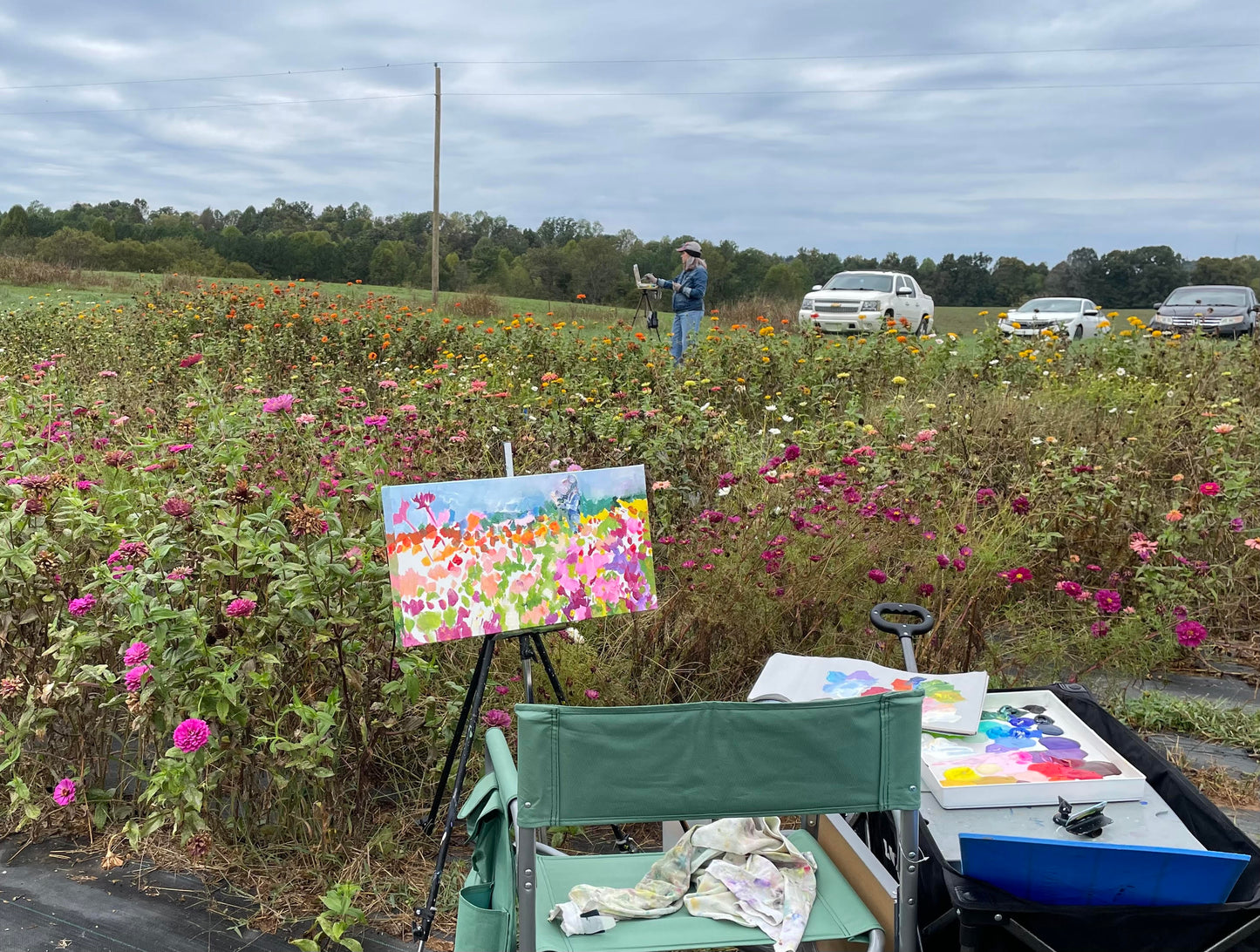 Flower Farm  - Acrylic Painting by artist Charlotte Rollman