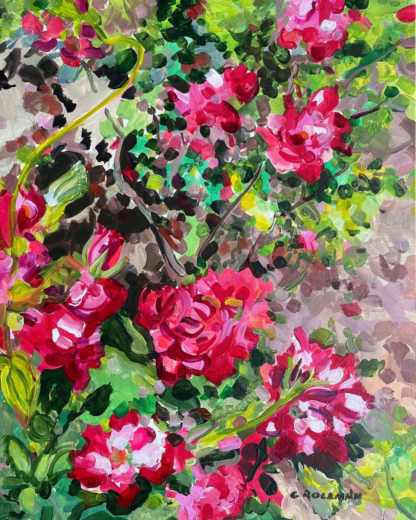 Mother's Day Roses  - Acrylic Painting by artist Charlotte Rollman