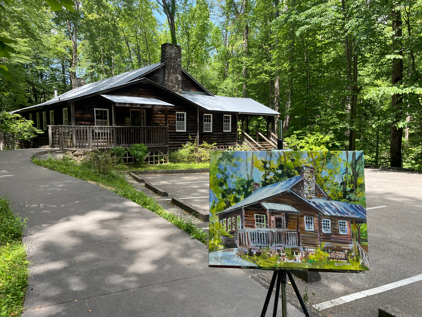 Appalachian Clubhouse - Acrylic Painting by artist Charlotte Rollman