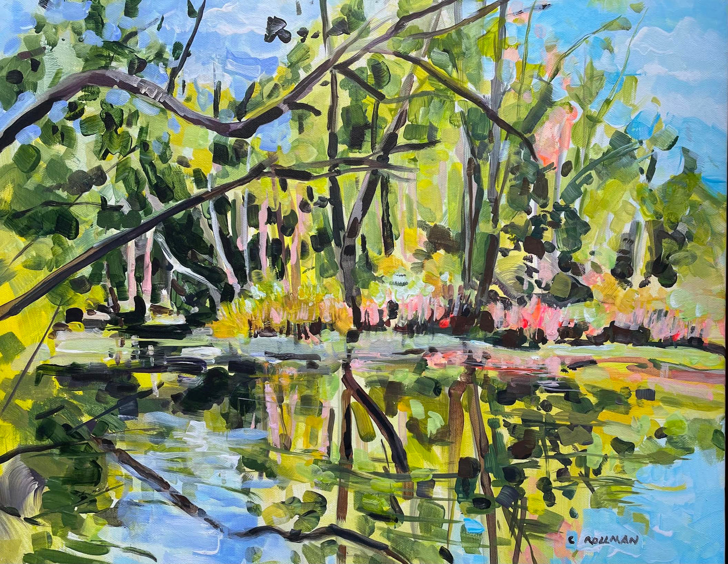 Cranberry Bogs - Acrylic Painting by artist Charlotte Rollman