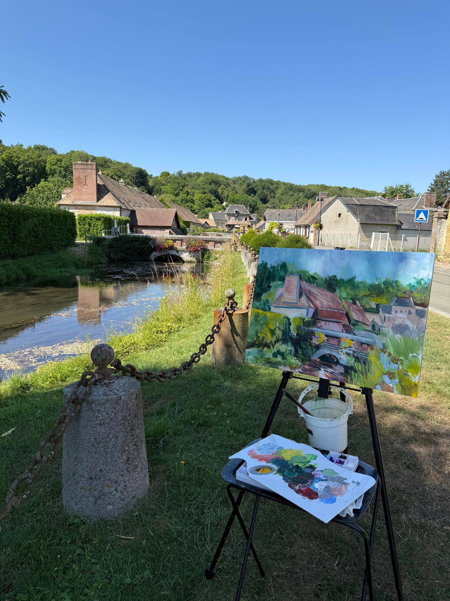 Croisy-sur-Eure - Acrylic Painting by artist Charlotte Rollman