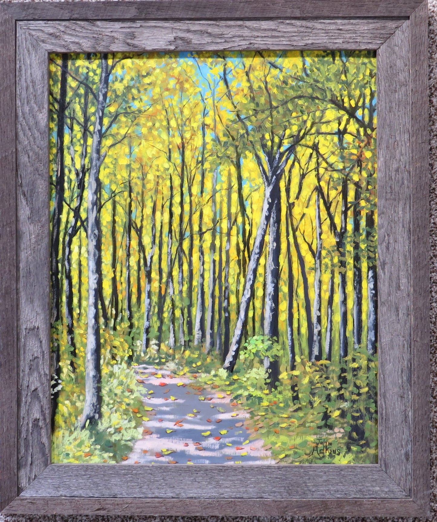 Deep in the Golden Forest - Oil Painting by artist John Adkins