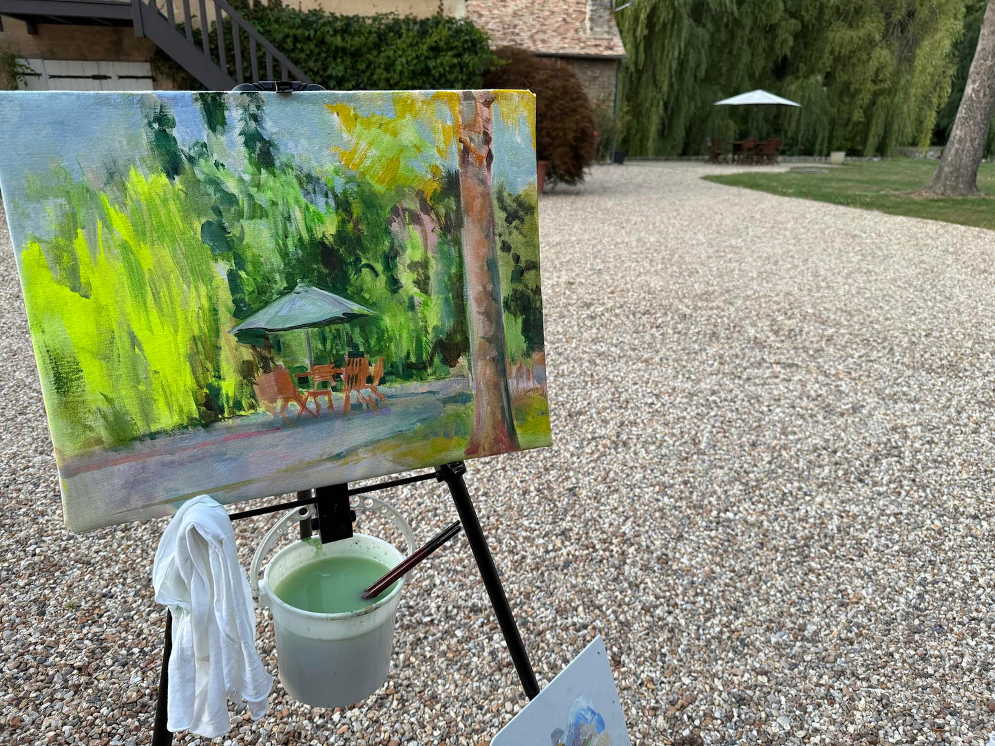 Evening Sauna - Acrylic Painting by Artist Charlotte Rollman