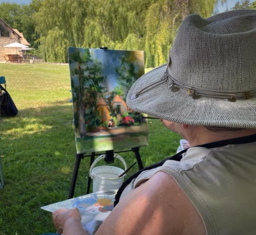 Fancy Meeting You Here - Acrylic Painting by Artist Charlotte Rollman 18x14 in France