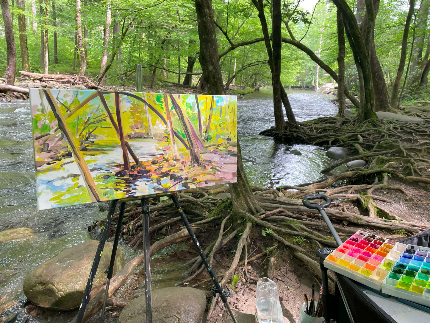 Gatlinburg Trail  - Acrylic Painting by artist Charlotte Rollman