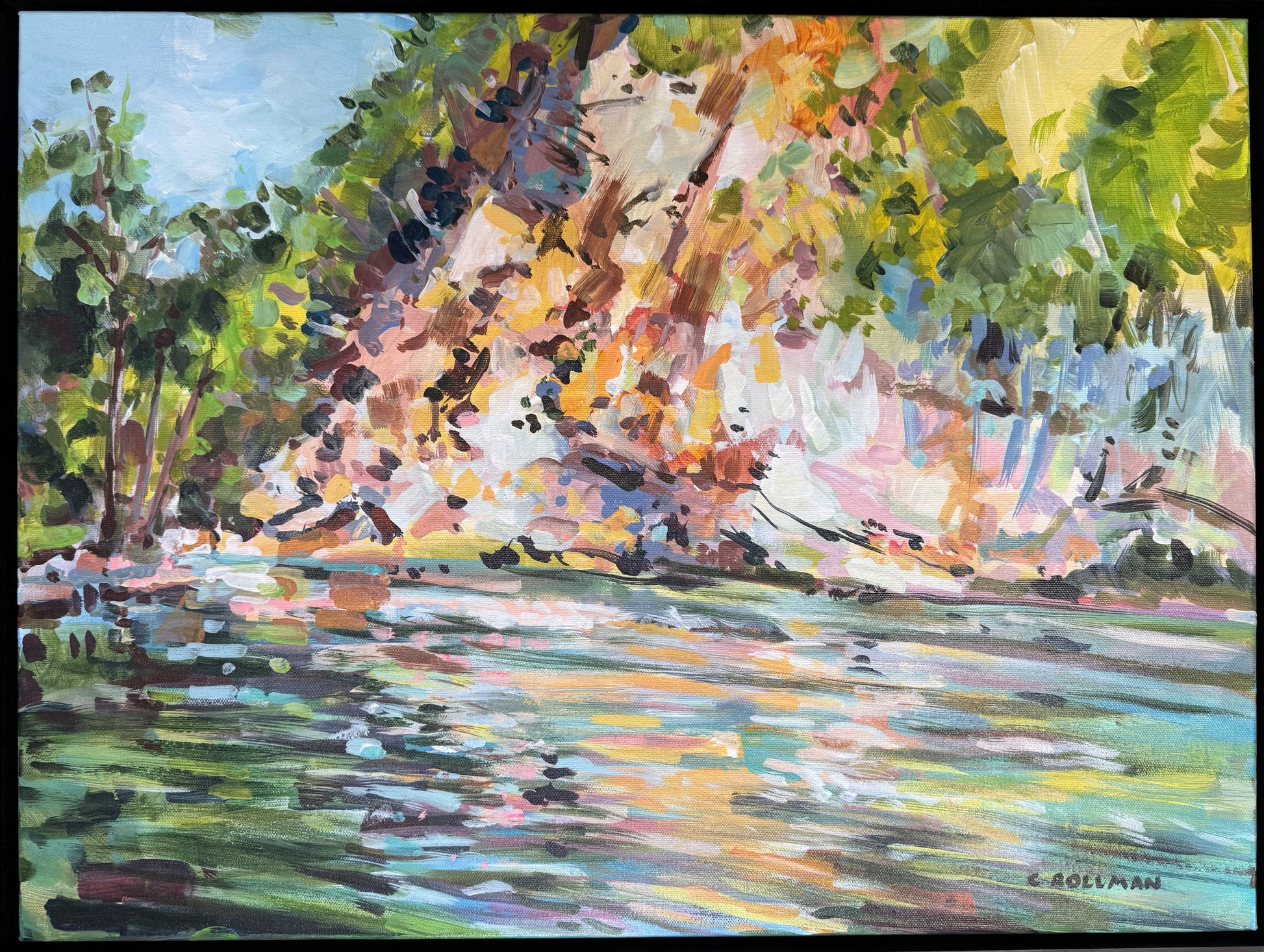 Reflecting Old Knoxville  - Acrylic Painting by artist Charlotte Rollman. Meads Quarry.