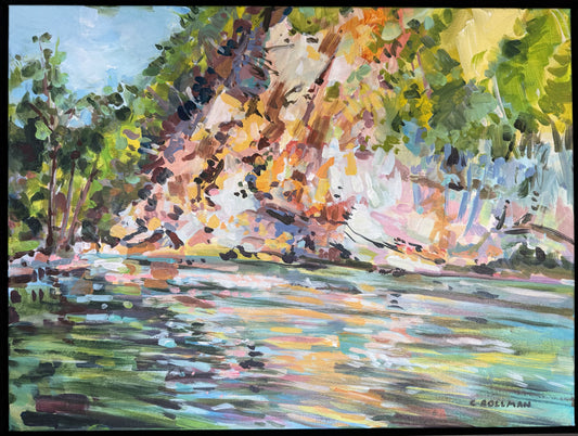 Reflecting Old Knoxville  - Acrylic Painting by artist Charlotte Rollman. Meads Quarry.