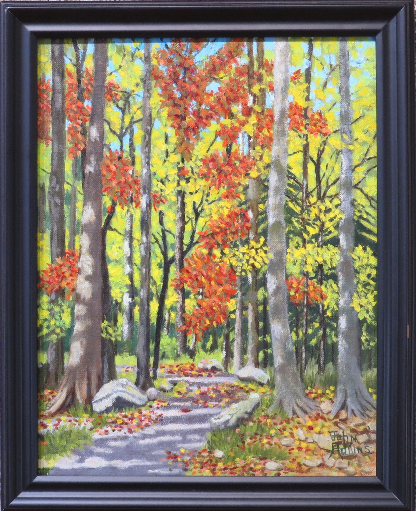 Fall in the Park  - Oil Painting by artist John Adkins