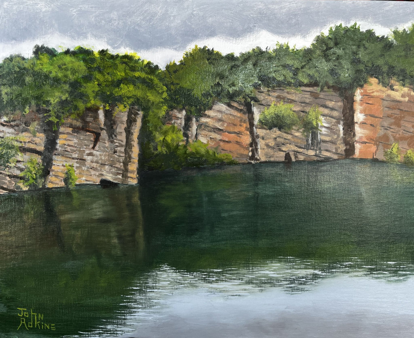 Augusta Quarry Reflections - Oil Painting by artist John Adkins