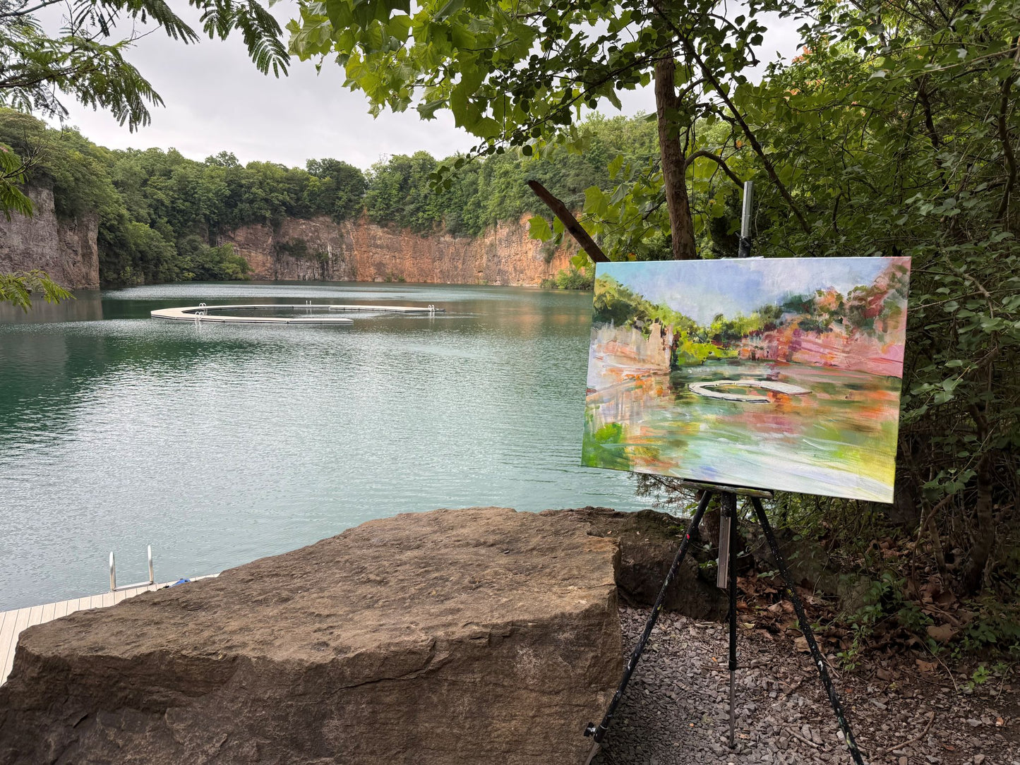 Augusta Quarry - Acrylic Painting by artist Charlotte Rollman 18x24