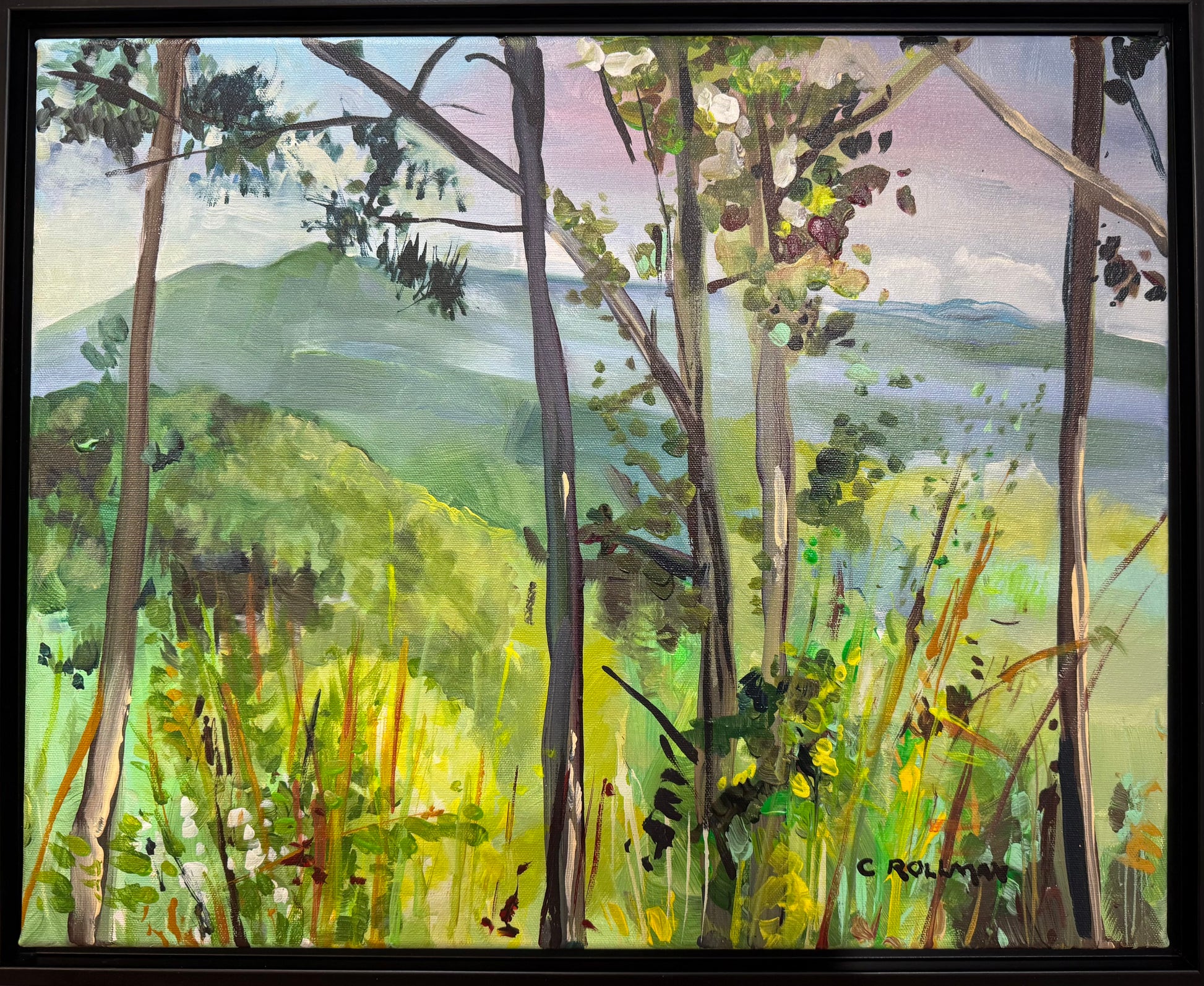 Mountain Horizon Line - Acrylic Painting by Artist Charlotte Rollman 16x20 in Smoky Mountains.