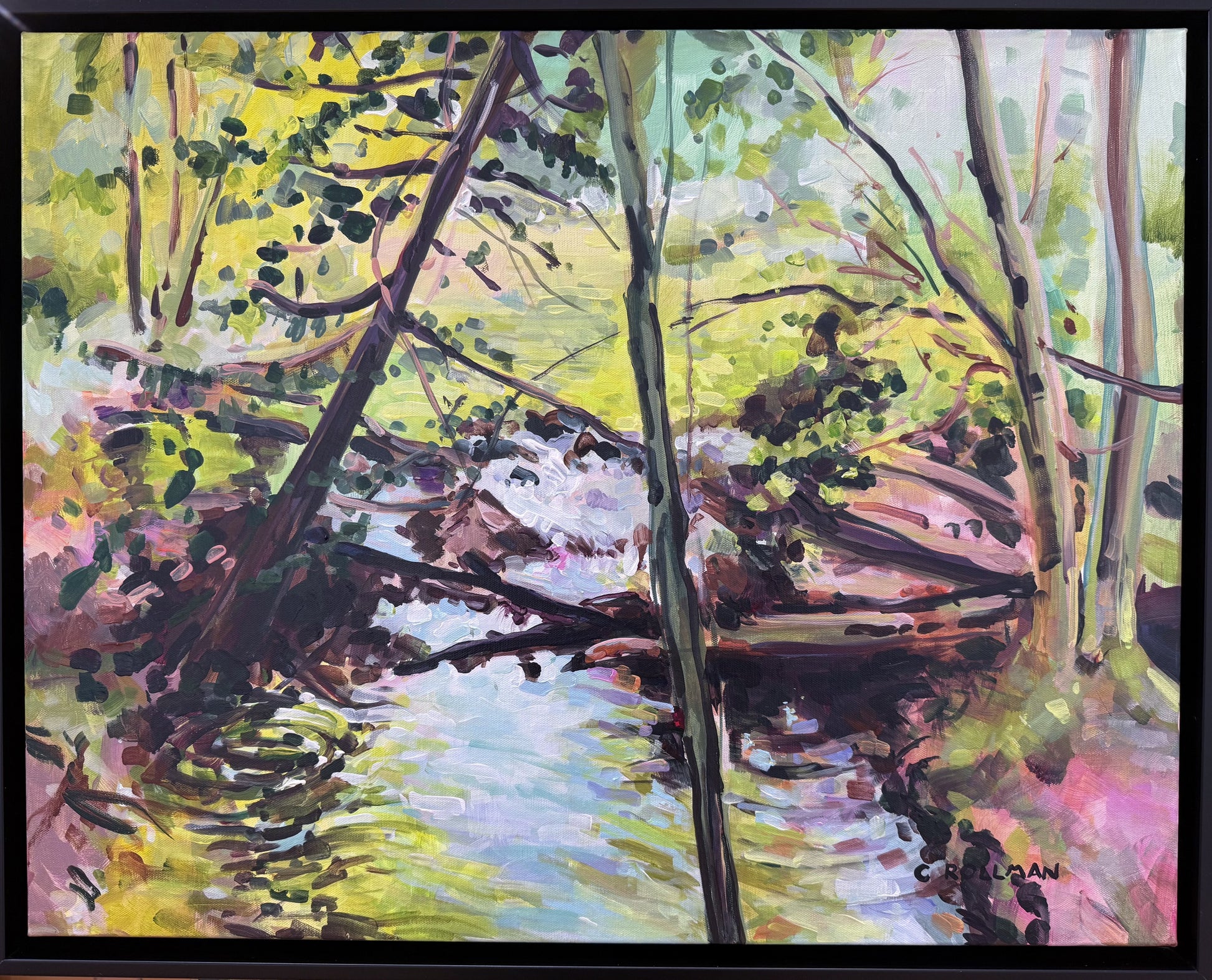 X's Mark the Spot  - Acrylic Painting by artist Charlotte Rollman 22x28 in Smoky Mountains.
