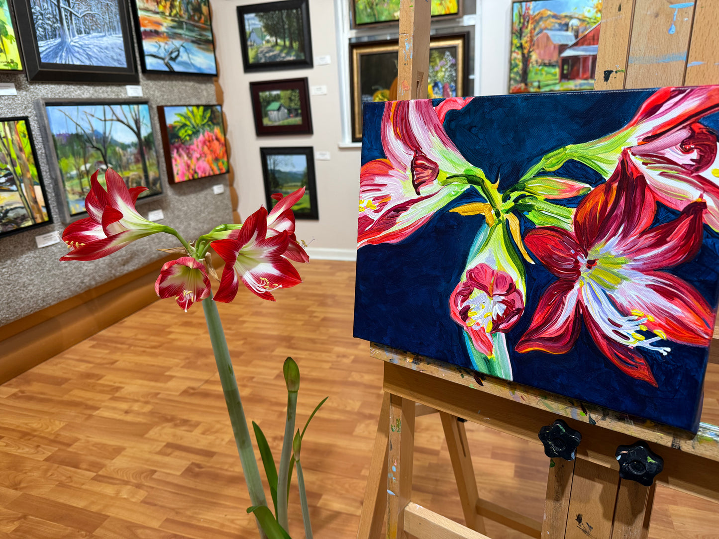 Starry Night - Acrylic Painting by artist Charlotte Rollman 11x14