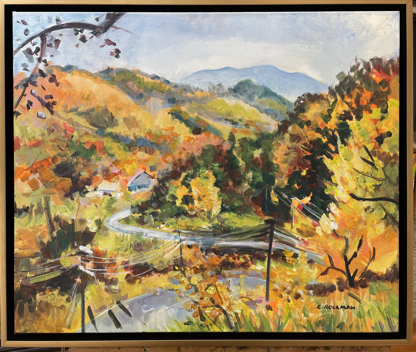 Road to Belmont Farm  - Acrylic Painting by artist Charlotte Rollman