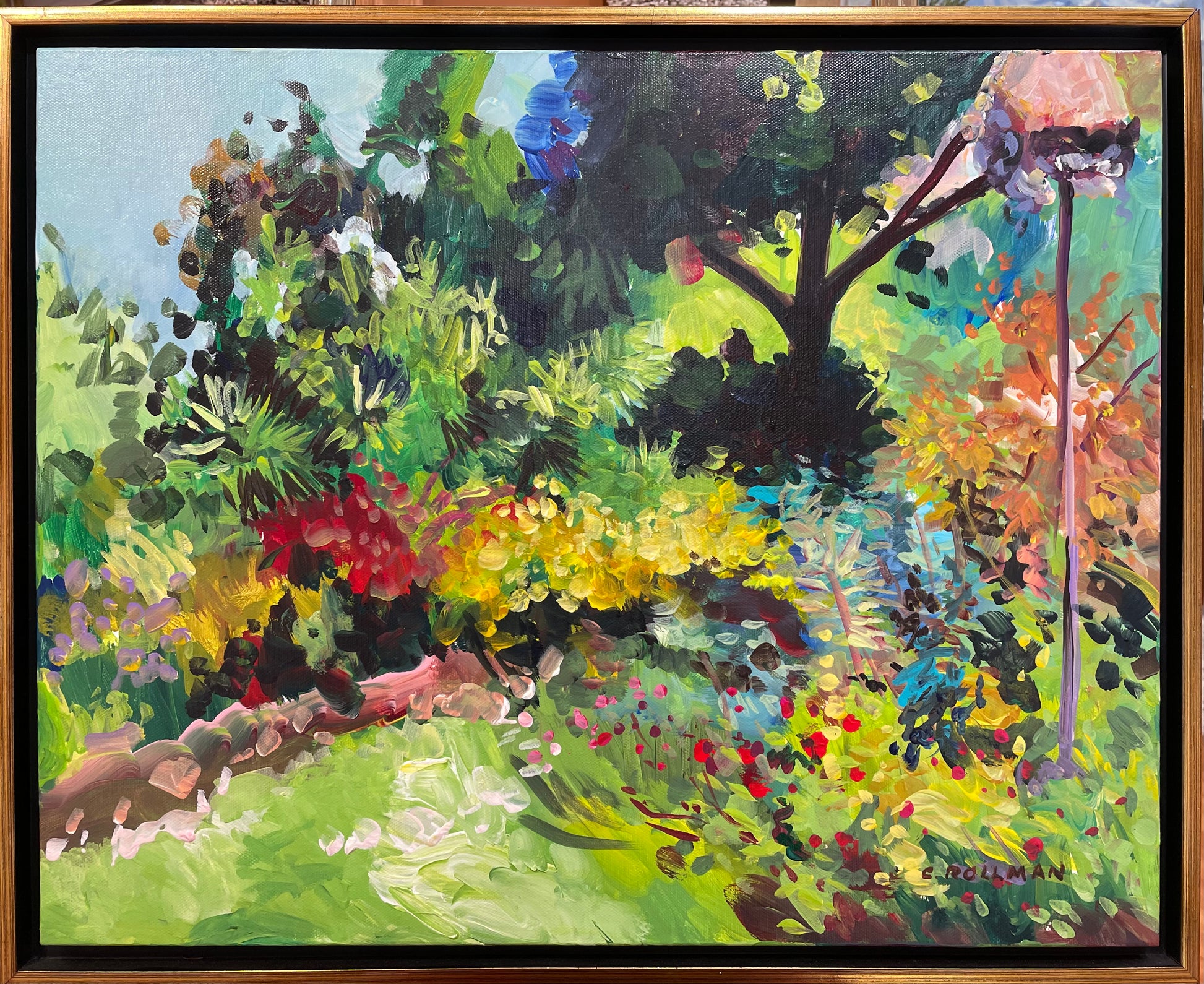 Birds Nest at UT Gardens  - Acrylic Painting by artist Charlotte Rollman 16x20