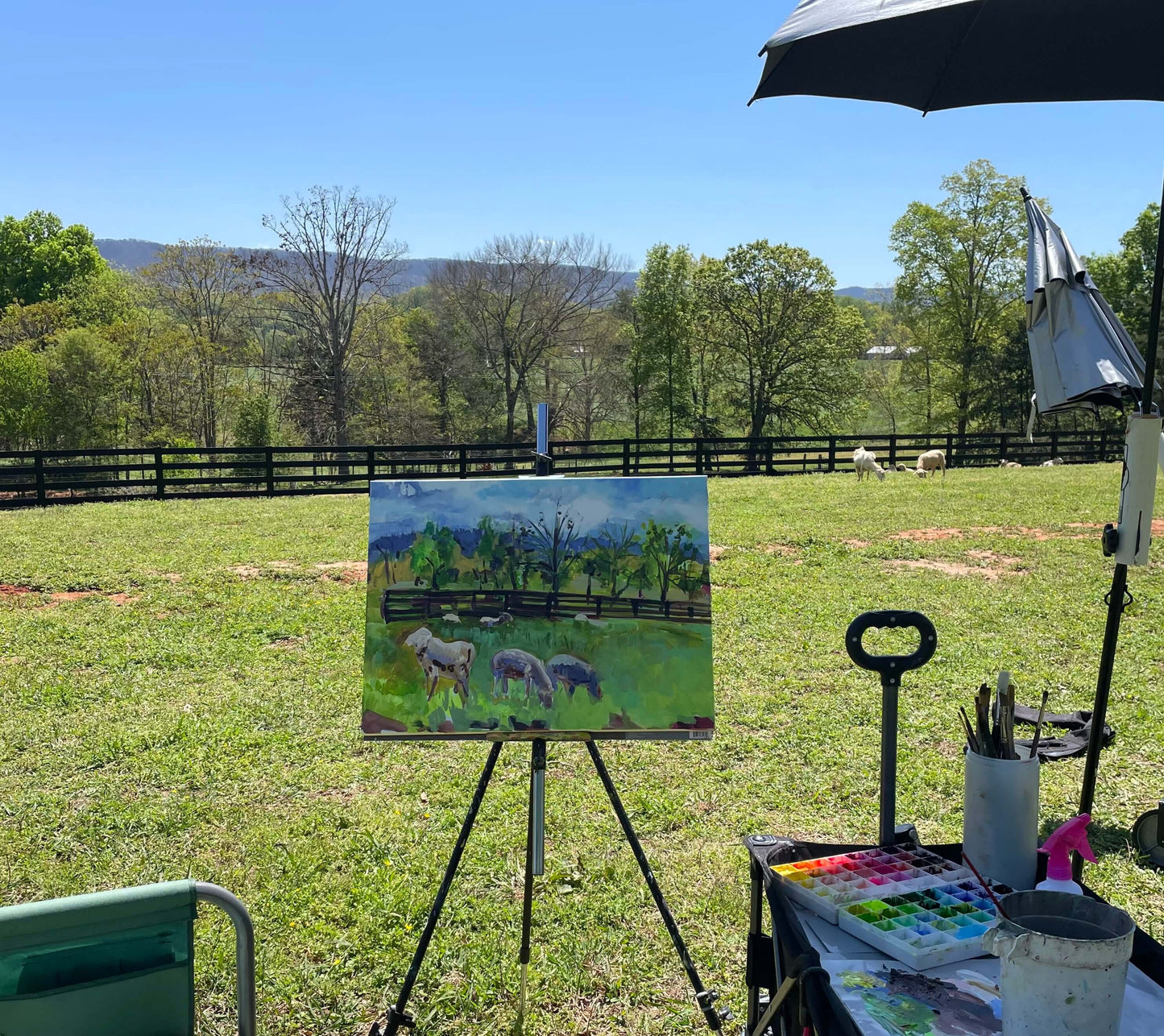 Painting by Charlotte Rollman - Adkins Rollman Gallery. Amazing Graze Farm in Maryville,Tennessee