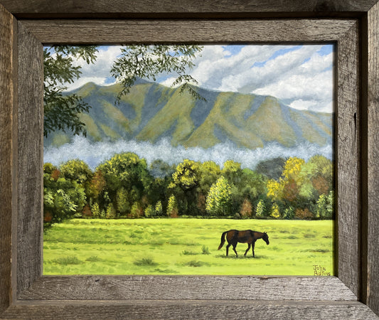Cades Cove Fall Begins - Oil Painting by artist John Adkins