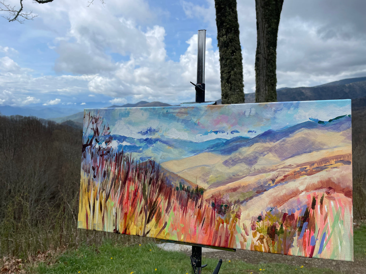 Painting by Charlotte Rollman - Adkins Rollman Gallery. Color on a Cloudy Day - Acrylic Painting by artist Charlotte Rollman