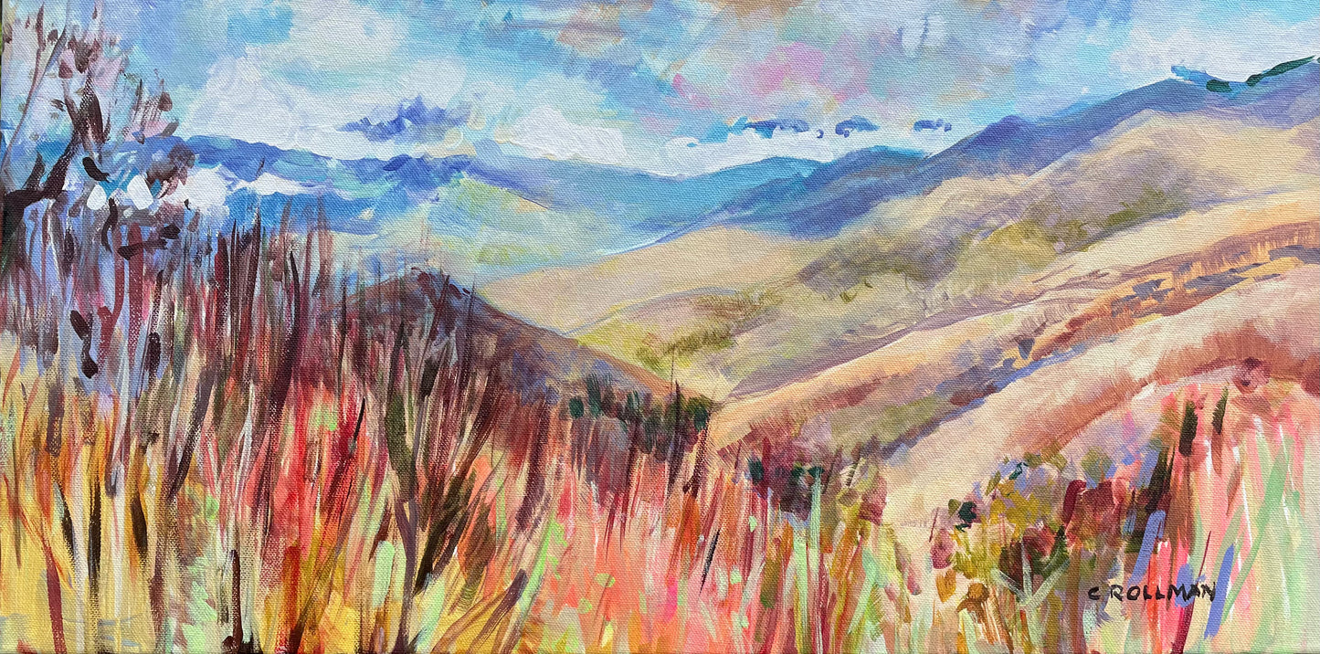 Painting by Charlotte Rollman - Adkins Rollman Gallery. Color on a Cloudy Day - Acrylic Painting by artist Charlotte Rollman