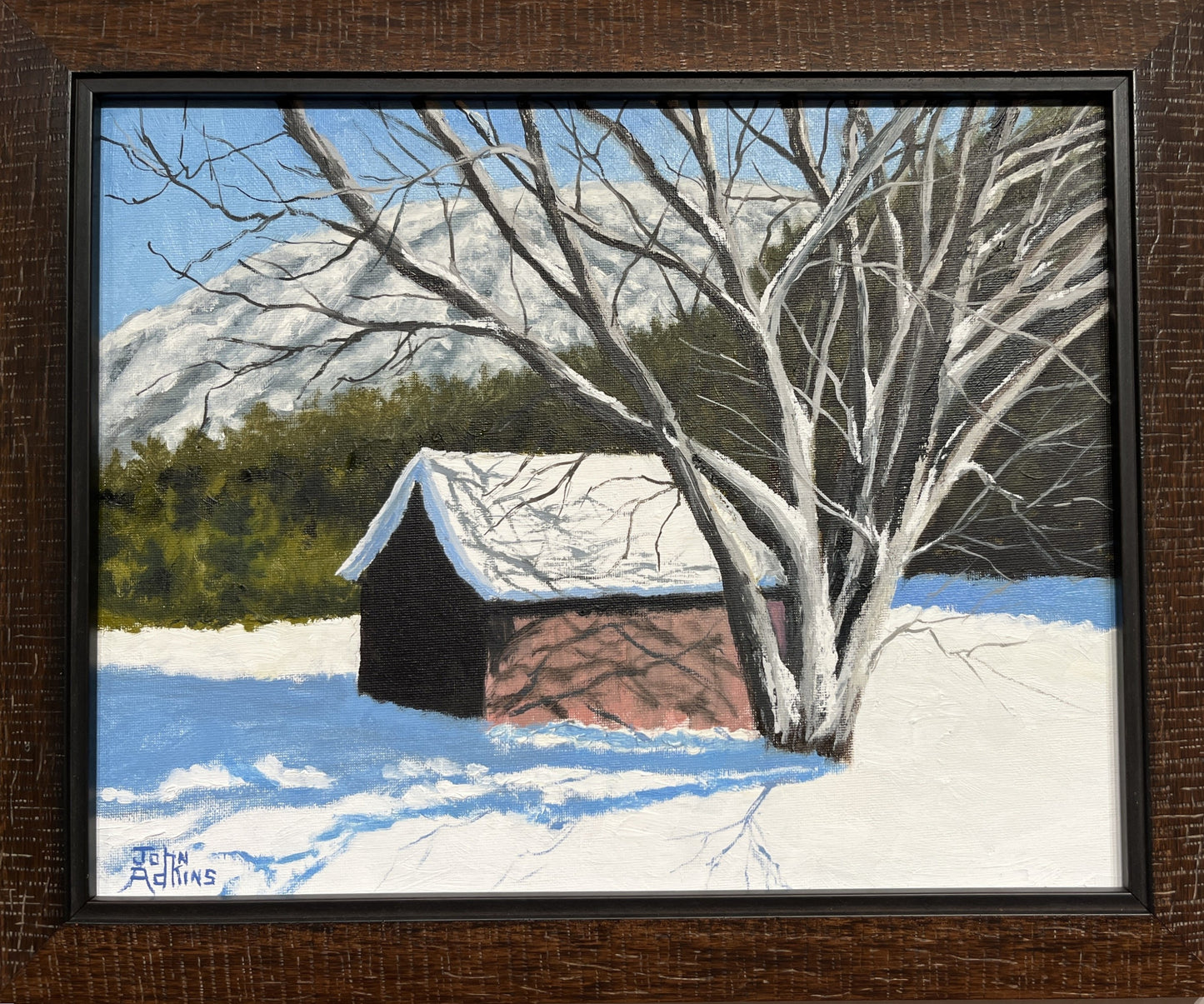 Snow Shadows - Oil Painting by artist John Adkins 11x14