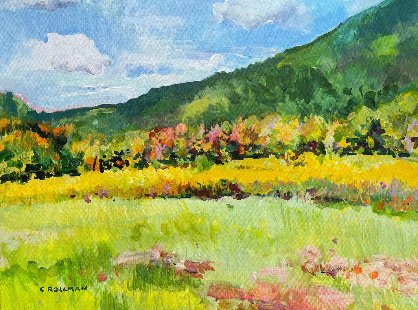 Goldenrod at Ike's  - Acrylic Painting by artist Charlotte Rollman
