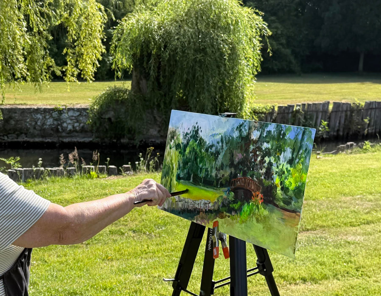 Moulin on the Eure - Acrylic Painting by artist Charlotte Rollman