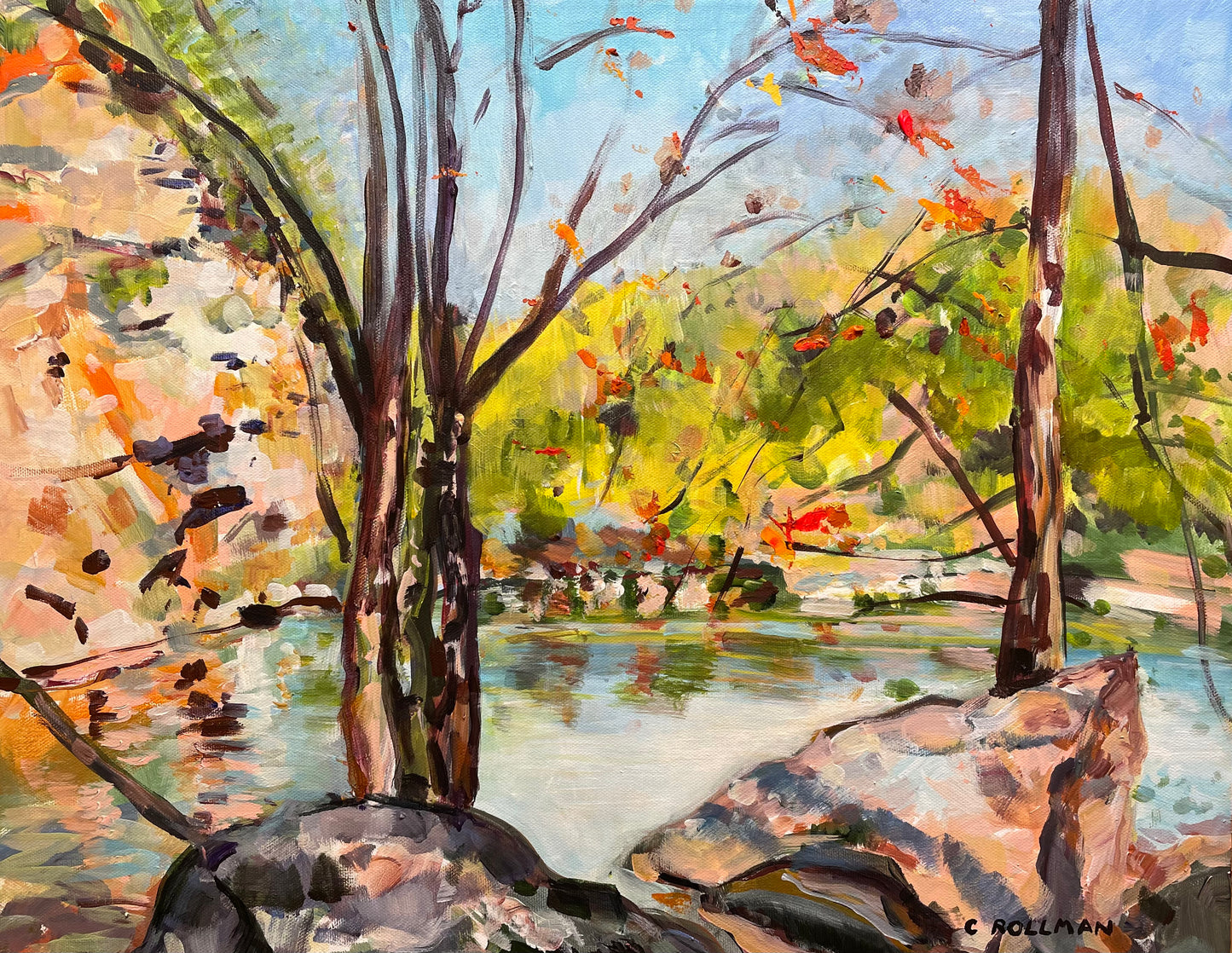 New Face at the Quarry  - Acrylic Painting by artist Charlotte Rollman