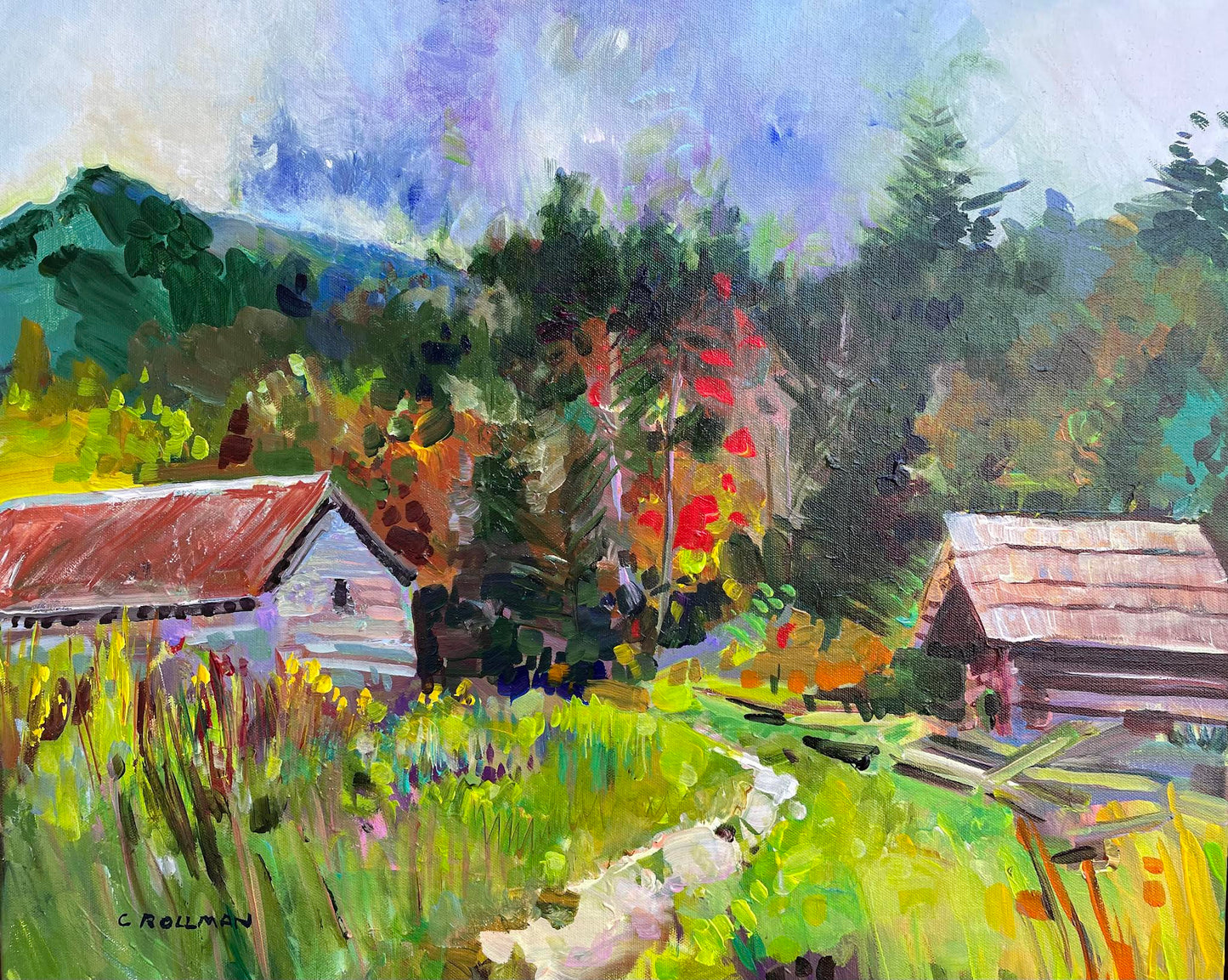 Noon Rain - Acrylic Painting by artist Charlotte Rollman