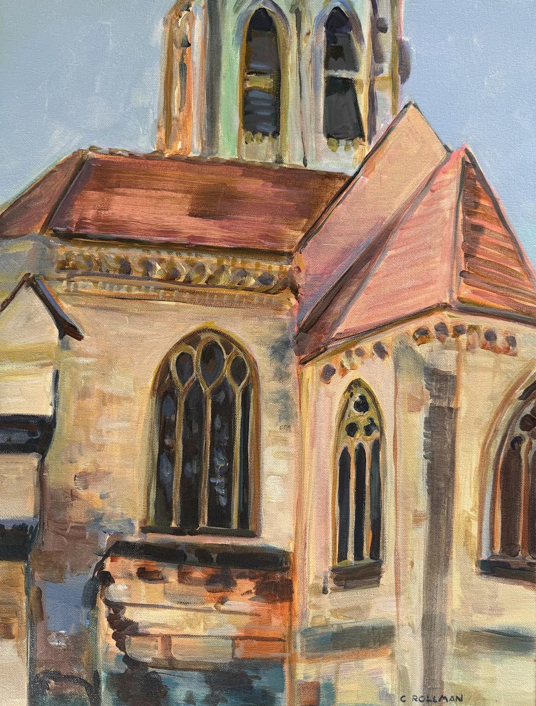 Our Lady in Auvers - Acrylic Painting by artist Charlotte Rollman