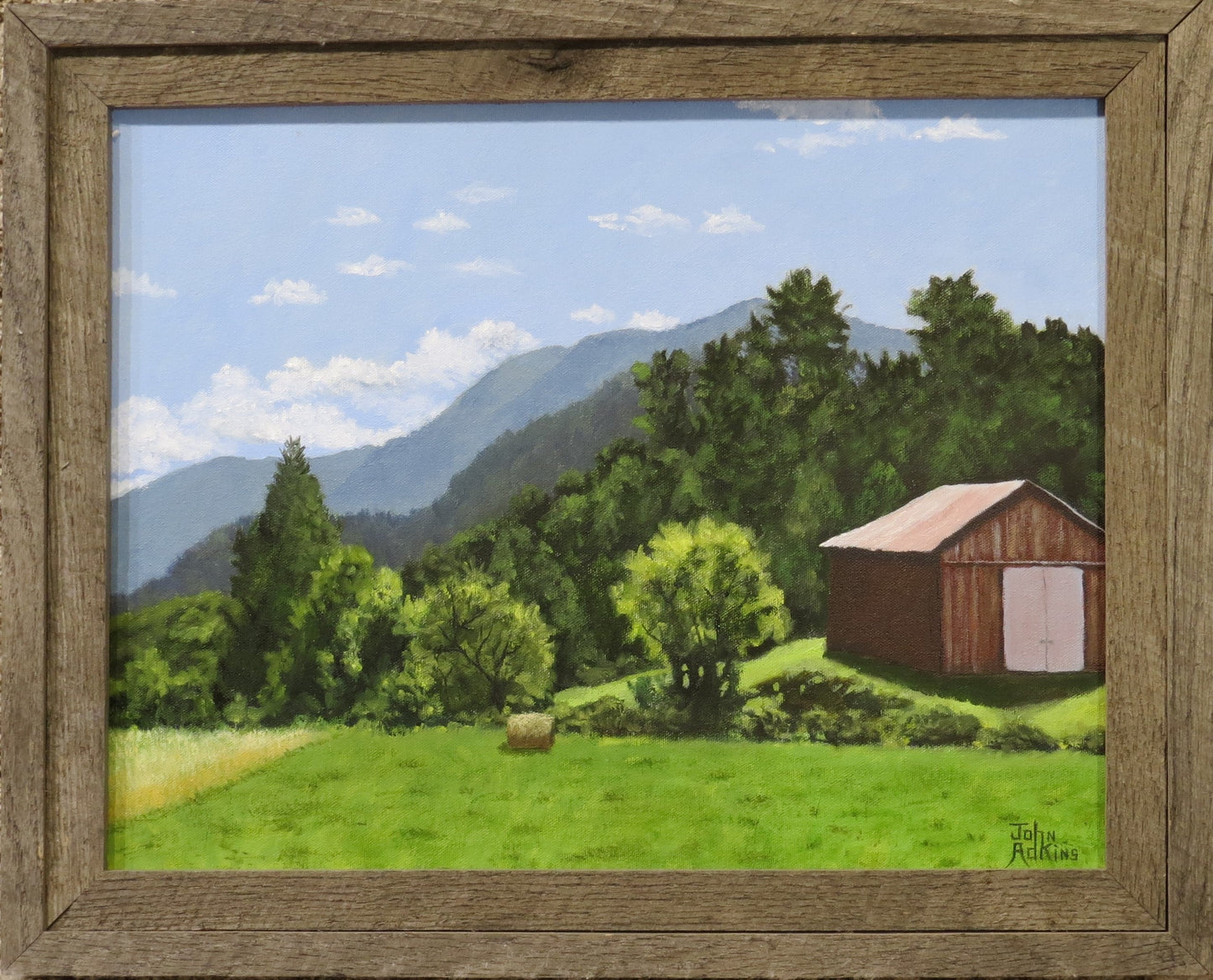 Round Top Mt. Barn - Oil Painting by artist John Adkins