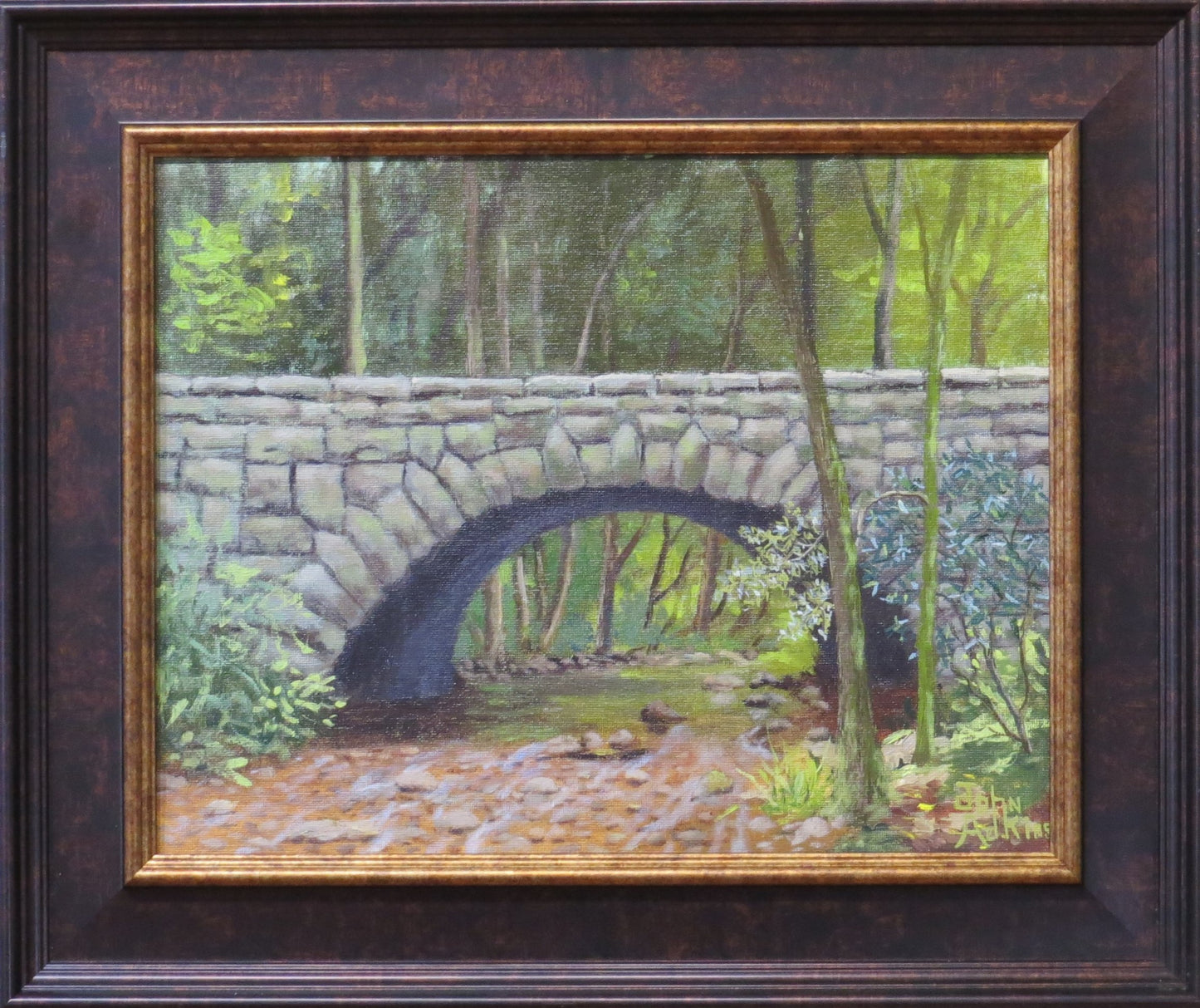 Schoolhouse Gap Bridge - Oil Painting by artist John Adkins