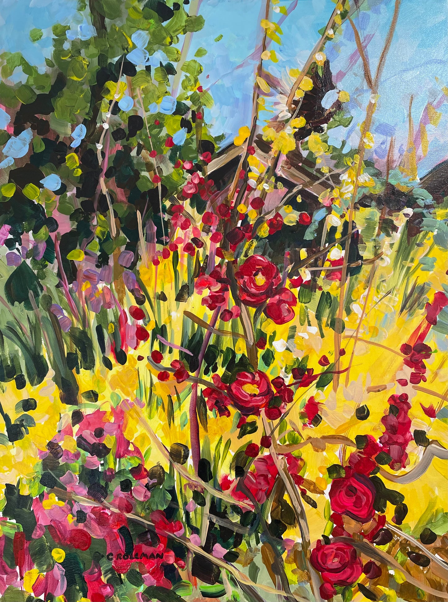 Sequoyah Hills Quince  - Acrylic Painting by artist Charlotte Rollman