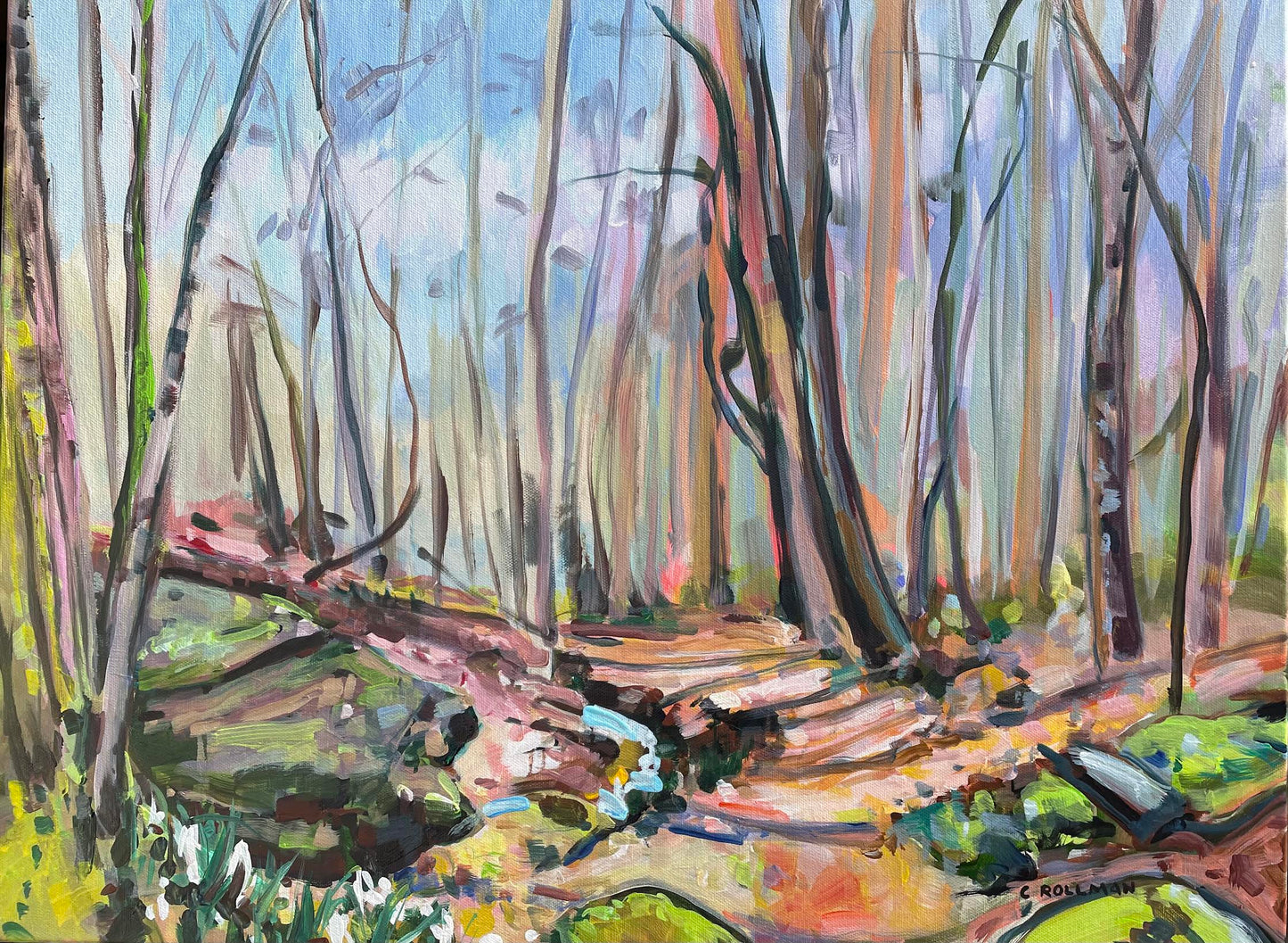 Spring at Ely's Mill - Acrylic Painting by artist Charlotte Rollman