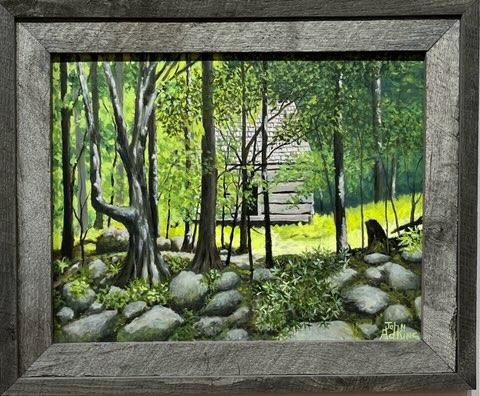 The Bales Cabin  - Oil Painting by artist John Adkins