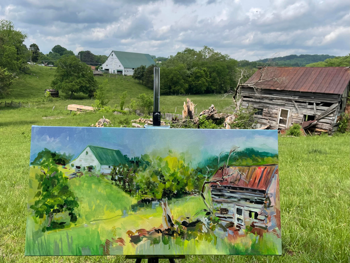 Between the Spring Rain  - Acrylic Painting by artist Charlotte Rollman