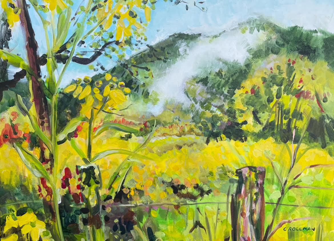 Golden Mist on Spark's Lane - Acrylic Painting by artist Charlotte Rollman