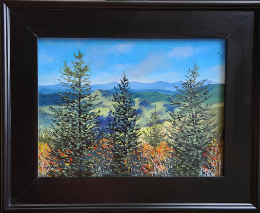Autumn Colors Hike - Oil Painting by artist John Adkins 12x16