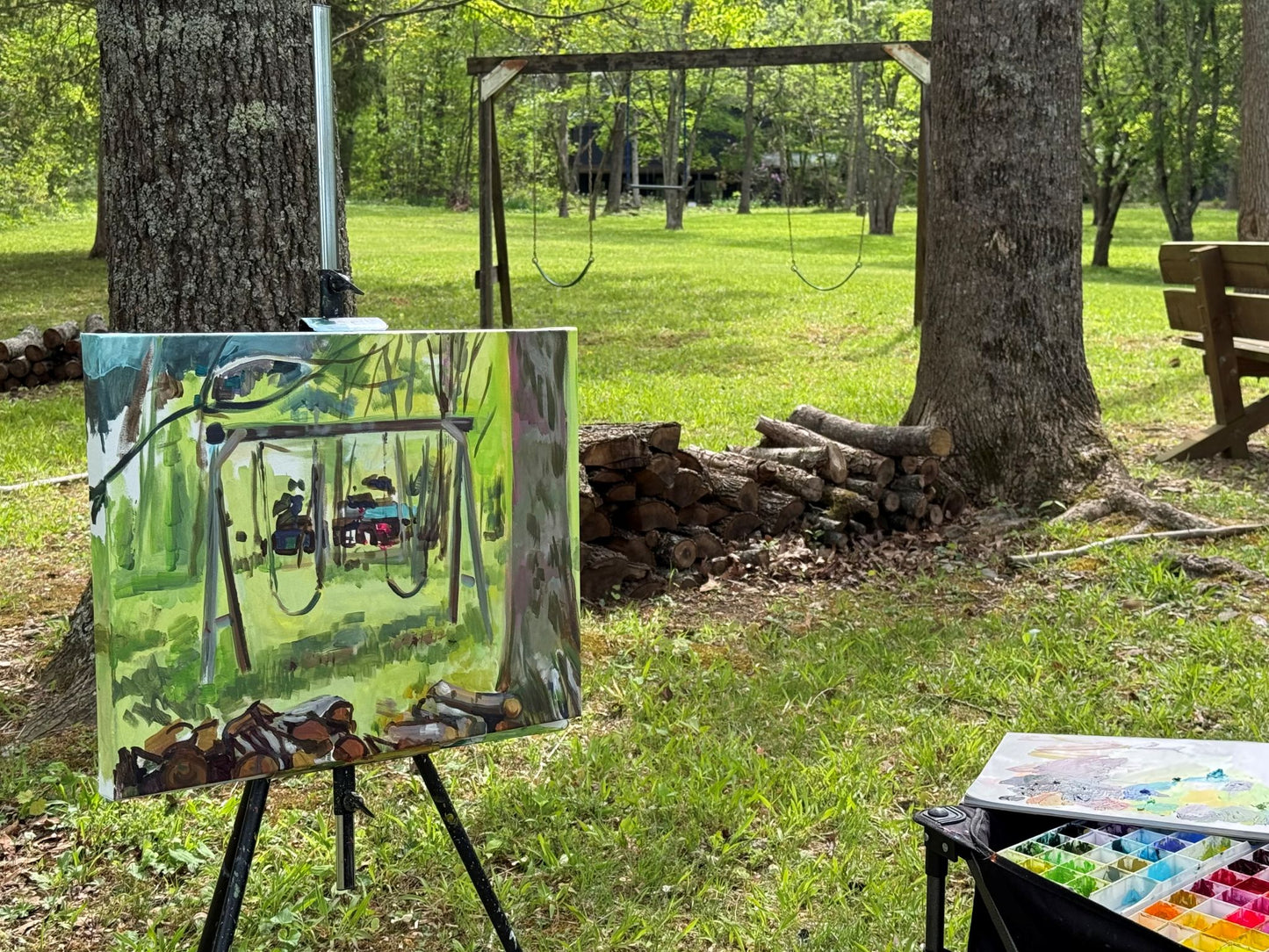 Push Me Higher - Acrylic Painting by Artist Charlotte Rollman 16x20