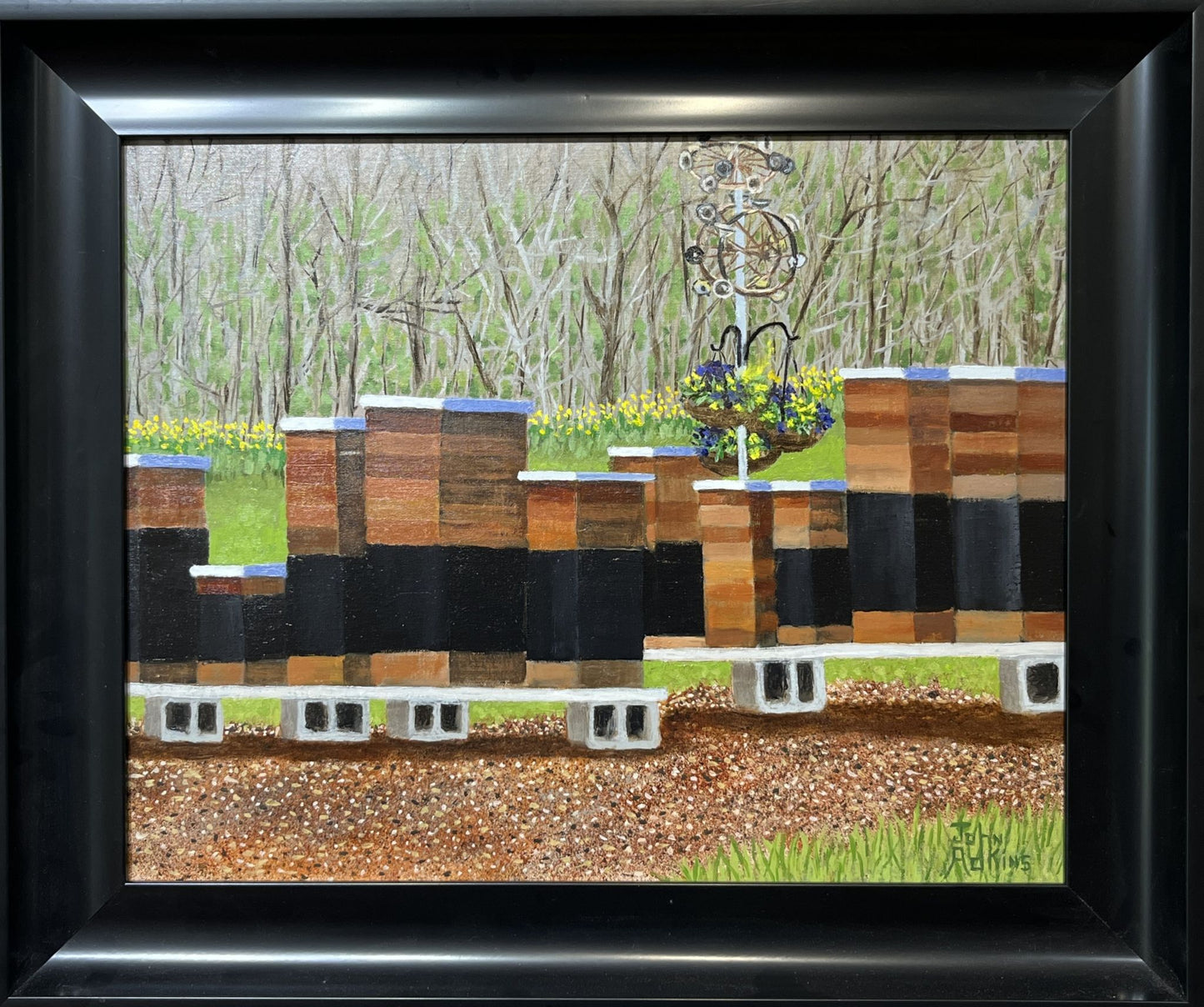 The Bee Keepers Work - Oil Painting by artist John Adkins