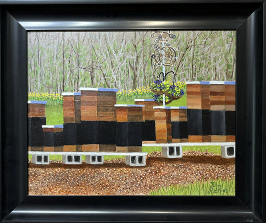The Bee Keepers Work - Oil Painting by artist John Adkins