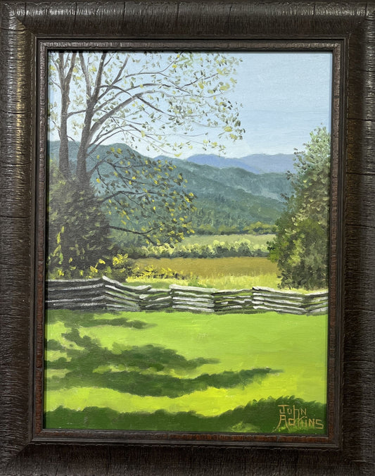 John Oliver's Farm  - Oil Painting by artist John Adkins 16x12