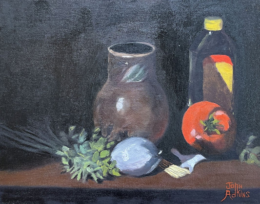 It's In the Sauce - Oil Painting by artist John Adkins 11x14