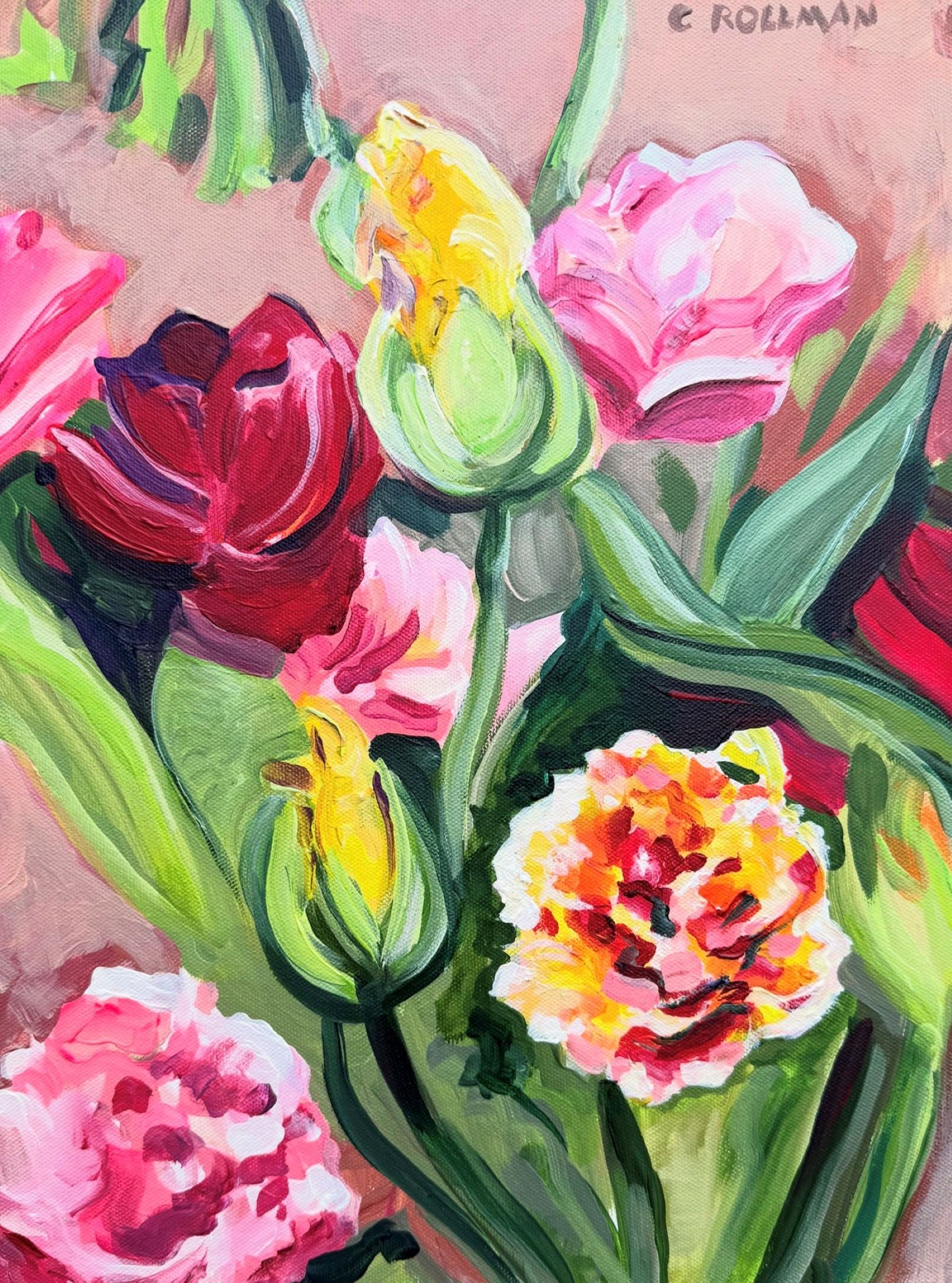 Up Close  - Acrylic Painting by artist Charlotte Rollman 16x14